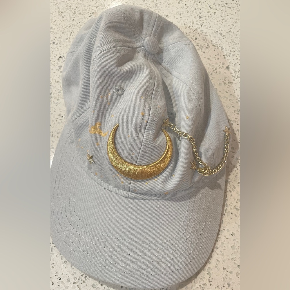 Disney Danielle Nicole Aladdin Jasmine Moon Stars Teal Hat Strapback Adjustable